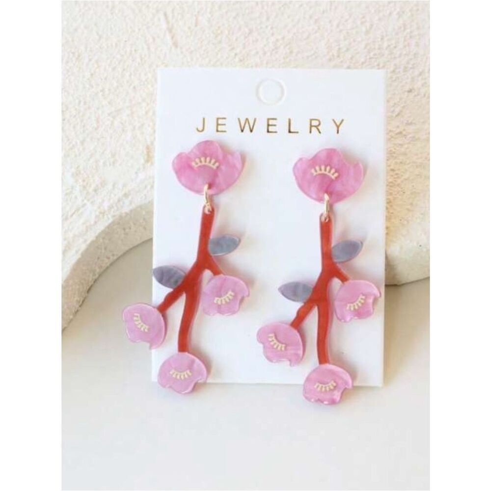 Pink blossom Drop Earrings A1627